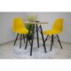 Masa stil scandinav, Artool, rotund, MDF si lemn, natur, 60x73 cm - imagine 4