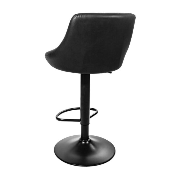 Scaun de bucatarie/bar, Artool, Kast, rotativ, piele ecologica, negru, 45.5x48.5x85-105 cm - imagine 3