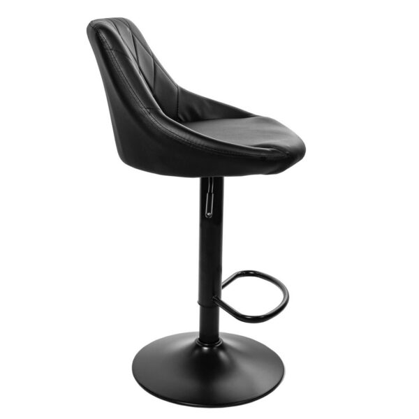 Scaun de bucatarie/bar, Artool, Kast, rotativ, piele ecologica, negru, 45.5x48.5x85-105 cm - imagine 4