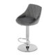 Scaun de bucatarie/bar, Artool, Kast, rotativ, catifea, gri si argintiu, 45.5x49x85-105 cm - imagine 2