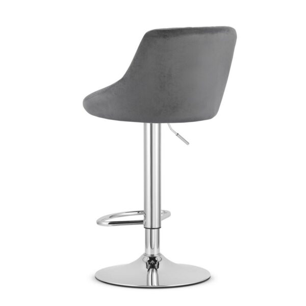 Scaun de bucatarie/bar, Artool, Kast, rotativ, catifea, gri si argintiu, 45.5x49x85-105 cm - imagine 4