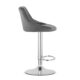 Scaun de bucatarie/bar, Artool, Kast, rotativ, catifea, gri si argintiu, 45.5x49x85-105 cm - imagine 3