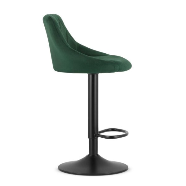 Scaun de bucatarie/bar, Artool, Kast, rotativ, catifea, verde si negru, 45.5x49x85-105 cm - imagine 2