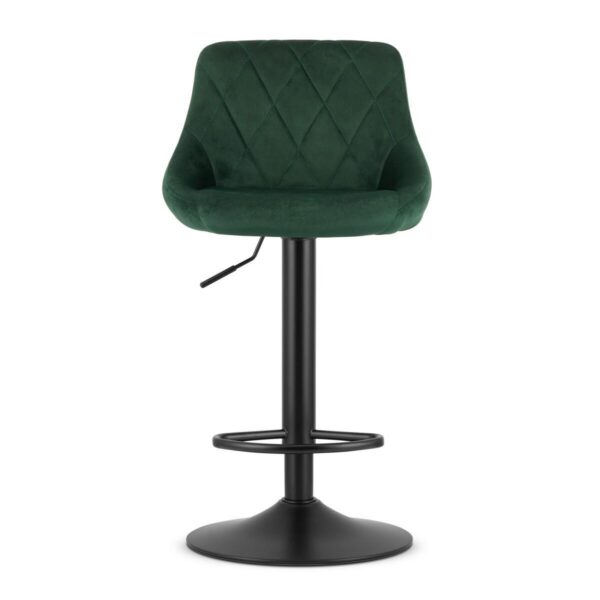 Scaun de bucatarie/bar, Artool, Kast, rotativ, catifea, verde si negru, 45.5x49x85-105 cm - imagine 5