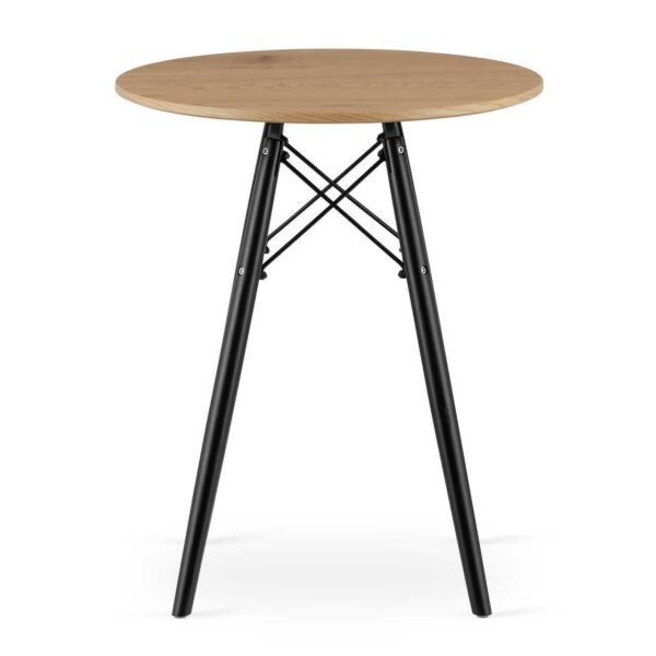 Masa stil scandinav, Artool, rotund, MDF si lemn, natur, 60x73 cm - imagine 9
