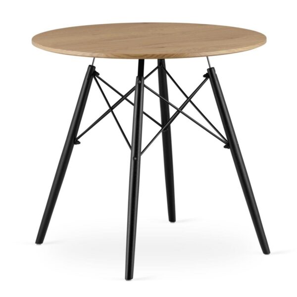 Masa stil scandinav, Artool, rotund, MDF si lemn, natur, 80x75 cm - imagine 13