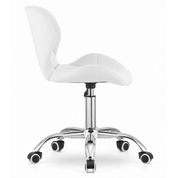 Scaun de birou, Artool, Avola, rotativ, piele ecologica, alb, 53.5x55.5x73.5-84.5 cm - imagine 4