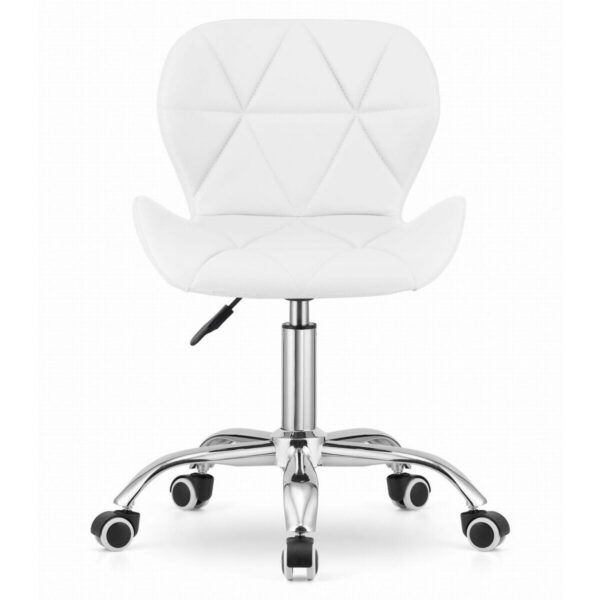 Scaun de birou, Artool, Avola, rotativ, piele ecologica, alb, 53.5x55.5x73.5-84.5 cm - imagine 6