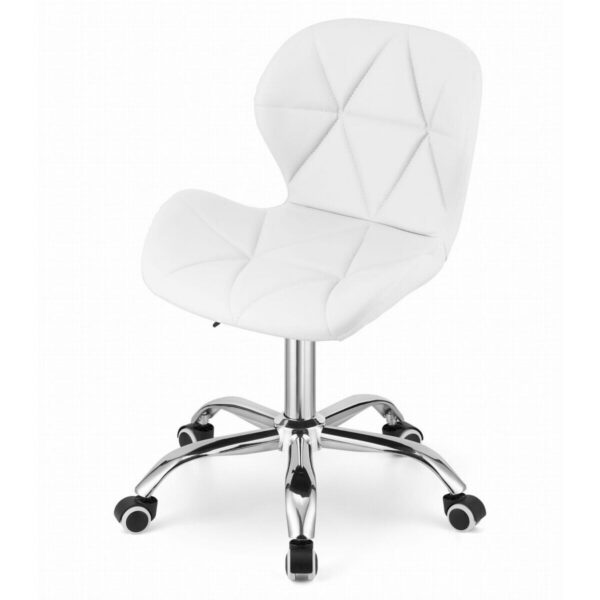 Scaun de birou, Artool, Avola, rotativ, piele ecologica, alb, 53.5x55.5x73.5-84.5 cm - imagine 3