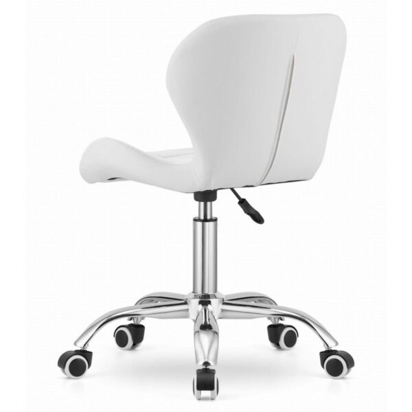 Scaun de birou, Artool, Avola, rotativ, piele ecologica, alb, 53.5x55.5x73.5-84.5 cm - imagine 2