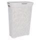 Cos rufe, Curver, 2 manere, cu capac, plastic, crem, 40 L, 45x26.5x61.5 cm