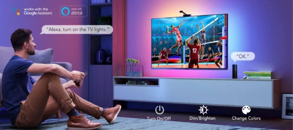 Banda LED TV Govee Immersion Wi-Fi TV RGBIC, Camera ColorSense 1080p HD, 3.8 m - imagine 15
