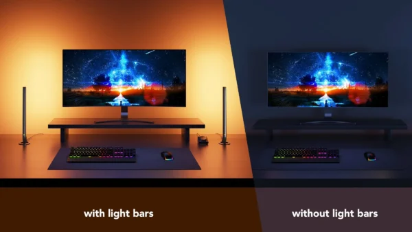 Set 2 buc lampa LED Govee H6047 RGBIC Wi-Fi Gaming Light Bars with Smart Controller, WiFi - imagine 9