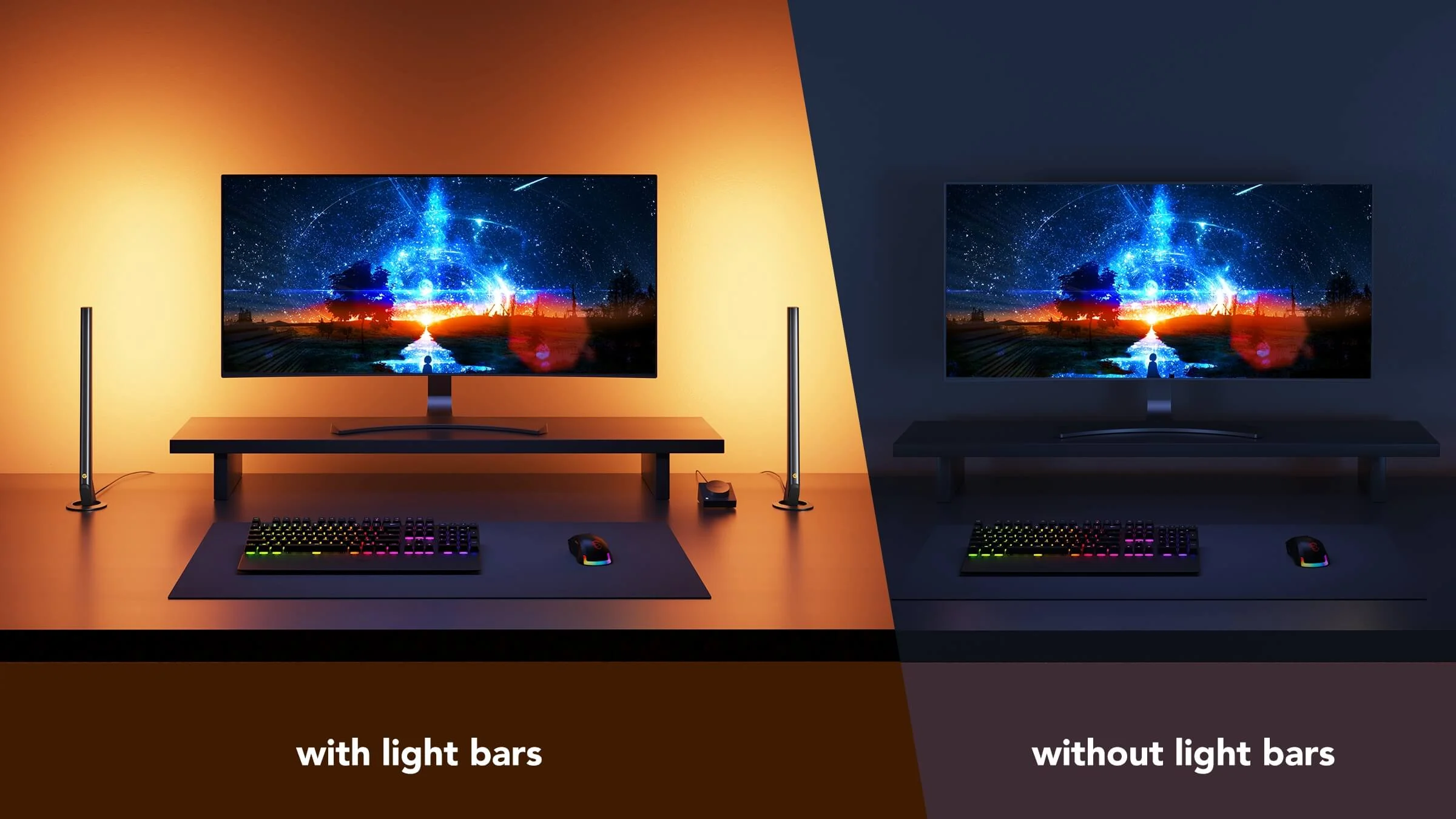 Set 2 buc lampa LED Govee H6047 RGBIC Wi-Fi Gaming Light Bars with Smart Controller, WiFi 2 Set 2 buc lampa LED Govee H6047 RGBIC Wi-Fi Gaming Light Bars with Smart Controller, WiFi