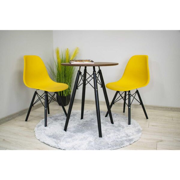 Masa stil scandinav, Artool, rotund, MDF si lemn, maro rustic, 60x73 cm - imagine 5
