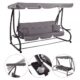 Balansoar gradina, 4 locuri, gri, 220x120x162 cm, functie pat, Linda - imagine 5