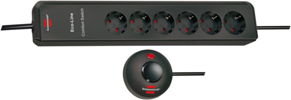 Prelungitor Brennenstuhl Eco-Line Comfort 6 prize, comutator, 2 m - imagine 1