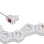 Prelungitor reglabil Brennenstuhl 5 prize si 2 USB-uri, 1,4m, Comutator de siguranta