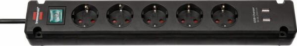 Prelungitor Brennenstuhl Bremounta 5 prize, 2 USB-uri, 3m, Buton On Off, prindere in suruburi - imagine 1