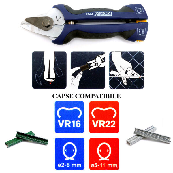 Cleste pentru legat gardul, cu capse, sarma, Rapid - imagine 4