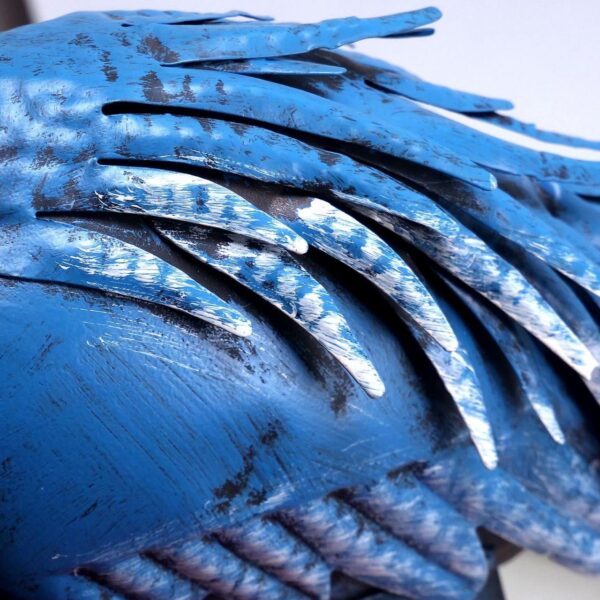 Decoratiune gradina, metalica, paun albastru, 23x70x46 cm - imagine 3