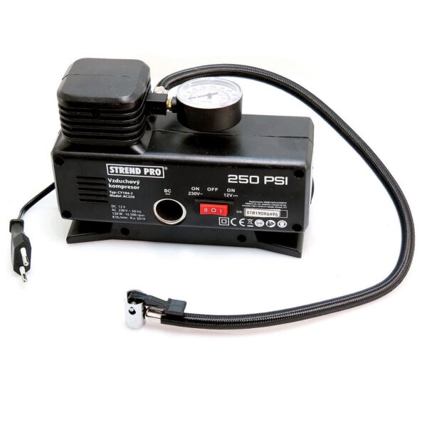 Compresor aer auto 230V / 12V 250PSI cu manometru, Strend Pro - imagine 2