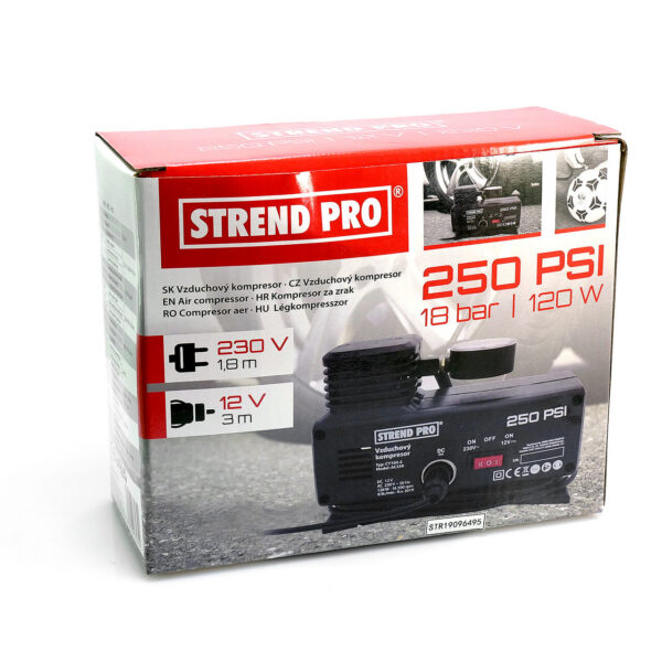 Compresor aer auto 230V / 12V 250PSI cu manometru, Strend Pro - imagine 5