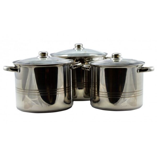 Oale cu capac, inox, set 3 piese, Perfect Home - imagine 1