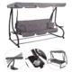 Balansoar gradina, 4 locuri, gri, 220x120x162 cm, functie pat, Linda - imagine 7