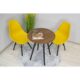Masa stil scandinav, Artool, rotund, MDF si lemn, maro rustic, 60x73 cm - imagine 6