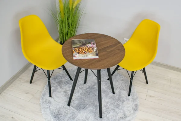 Masa stil scandinav, Artool, rotund, MDF si lemn, maro rustic, 60x73 cm - imagine 11