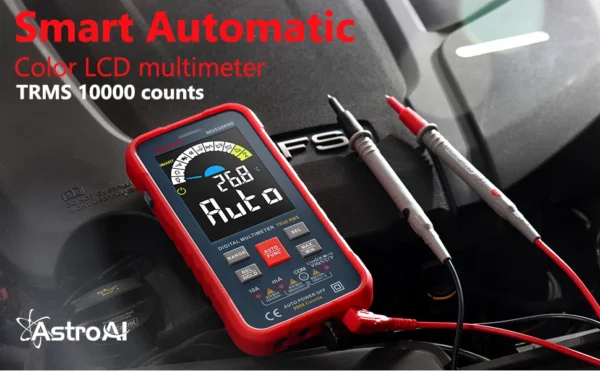 Multimetru digital AstroAI MUS10KRD, 10000 Counts, Smart Auto, TRMS Auto-Ranging, Display Color, Masurare continuitate, Temperatura,  Geanta transport - imagine 8