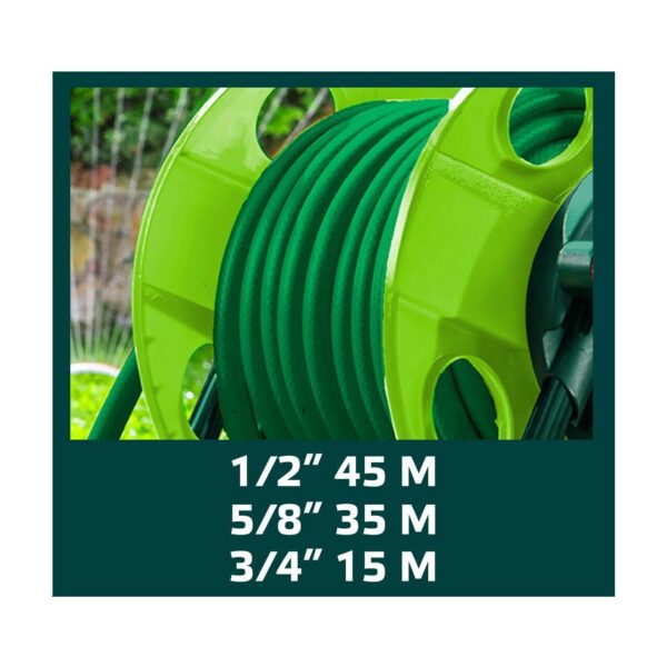Tambur, rola, pentru furtun gradina, 1/2"-45 m, 3/4"-15 m, Verto  - imagine 2