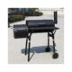 Gratar gradina, grill dreptunghiular, cu roti, capac, afumatoare si horn, 112x63x117 cm - imagine 2