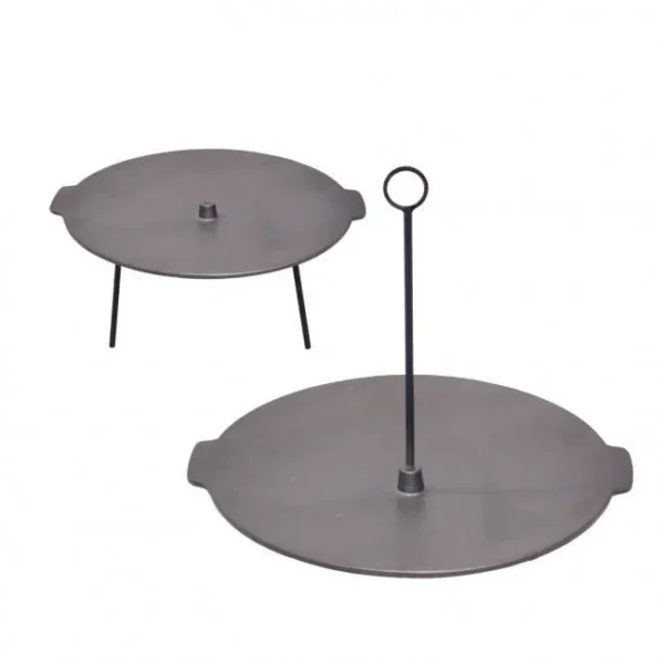 Disc pentru gratar, fonta, 2 functii, cu picioare si agatator, 44x23.5 cm, Perfect Home - imagine 3