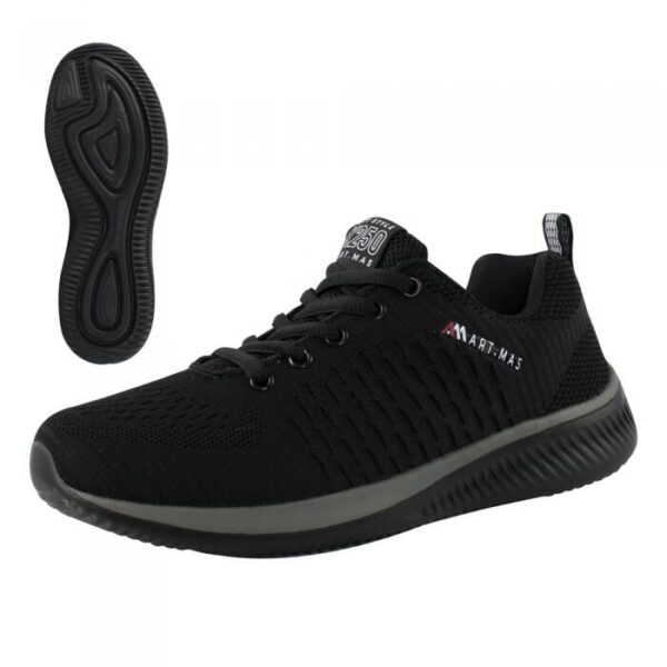 Pantofi casual, textil, talpa spuma Eva, negru si gri, marime 39, ART.MAS - imagine 2