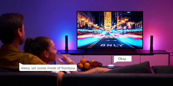 Set 2 buc lampa LED Govee Flow Plus Light Bars, WiFi si Bluetooth, TV Ambient, Alexa si Google Assistant - imagine 8