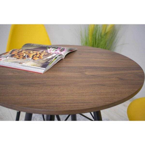 Masa stil scandinav, Artool, rotund, MDF si lemn, maro rustic, 60x73 cm - imagine 7