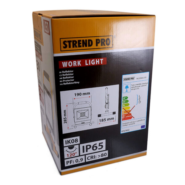 Proiector lucru, LED SMD, cu stativ, 30 W, 2400 lm, IP65, Strend Pro - imagine 4