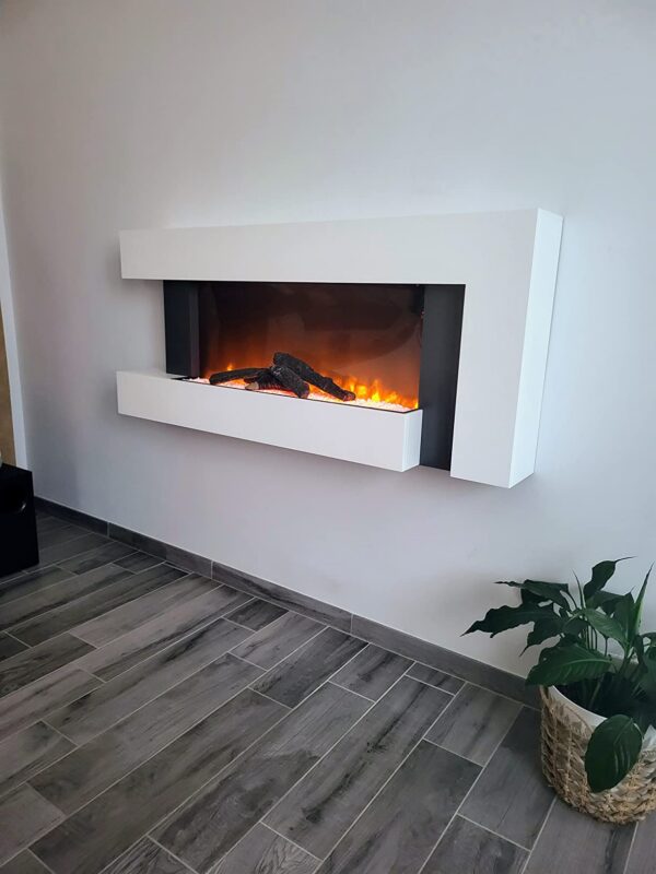 Semineu Electric Luxe Fire Elegance 3D, Studio Sound, Smart WIFI, 132 cm, 7 teme de culoare, Functie incalzire, Telecomanda, Timer, 1000W/ 2000W, alb - imagine 20