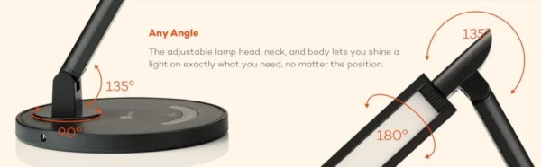 Lampa de birou LED TaoTronics TT DL13 control Touch, 5 moduri, Protectie Ochi - Negru - imagine 10