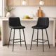 Scaun de bucatarie/bar, Artool, Pozza, catifea, otel, negru, 43x35x104 cm - imagine 6