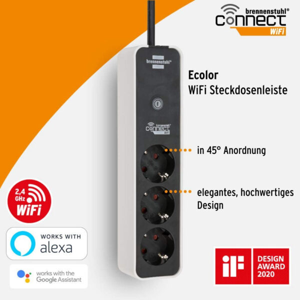 Prelungitor Smart Brennenstuhl Connect Ecolor WiFi, Alexa, Google - imagine 6