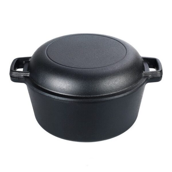Oala de fonta cu capac, 2 in 1, 5 L, 26 cm, Perfect Home - imagine 1