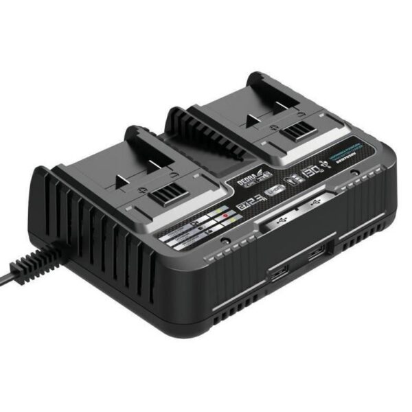 Compresor portabil, cu 2 acumulatori 2 Ah, incarcator 2x18V Li-ion, 6 L, 8 bar, SAS+ALL, Dedra - imagine 4