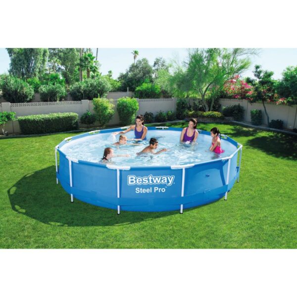 Piscina structura metalica, rotunda, albastru, 366x76 cm, Bestway Steel Pro - imagine 6