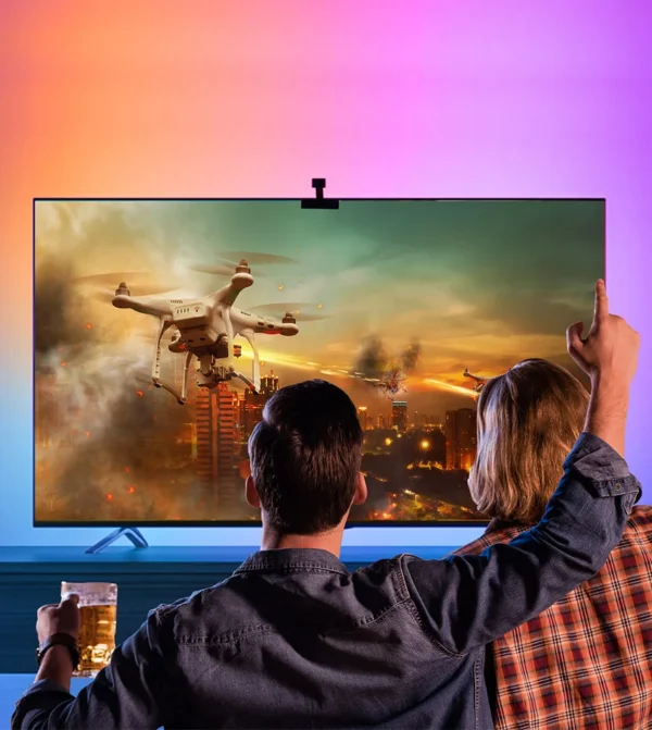 Banda LED TV Govee Immersion Wi-Fi TV RGBIC, Camera ColorSense 1080p HD, 3.8 m - imagine 18