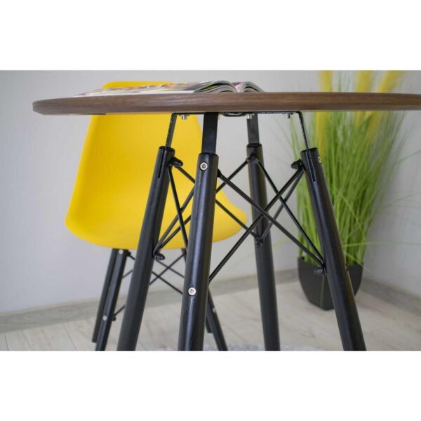 Masa stil scandinav, Artool, rotund, MDF si lemn, maro rustic, 60x73 cm - imagine 8