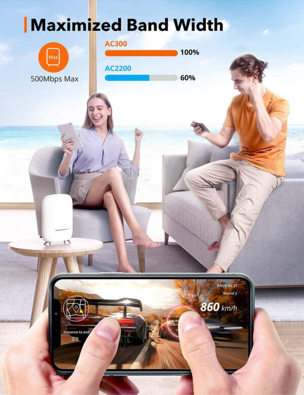 Sistem Wi-Fi Mesh Taotronics Tri-Band (2-pack) AC3000 Gigabit cu acoperire completa pentru casa - imagine 4