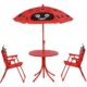 Set mobilier gradina/terasa pentru copii, pliabil, rosu, model buburuza, 1 masa cu umbrela, 2 scaune, Melisenda - imagine 3
